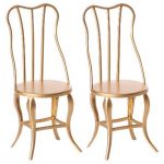 2 Vintage Chairs Micro Gold - Maileg - Disponible au magasin L'Îlot Lamp' à Granville et sur notre site. Retrouvez la collection MAILEG !
